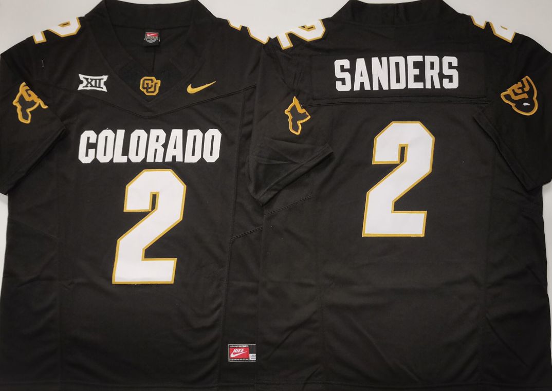 Men Colorado Buffaloes #2 Sanders Black 2025 Nike Limited NCAA Jersey style 3->more ncaa teams->NCAA Jersey